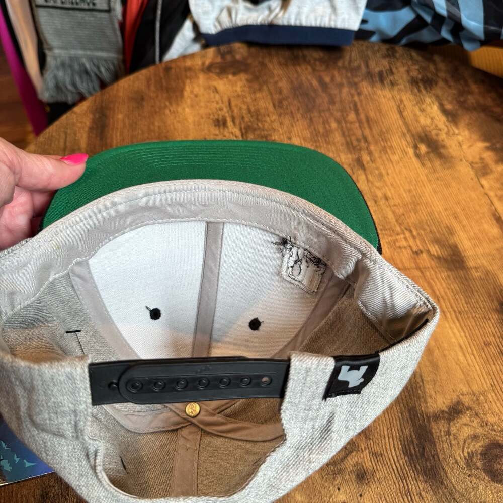 NWT Guerrilla Trash Can Embroidered Heather Grey Flat Bill Snapback Hat - Picture 6 of 7